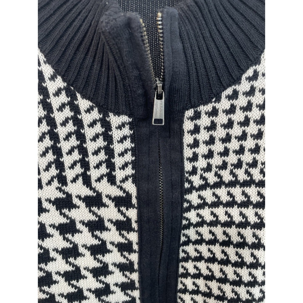 Sean John Men's Black White Colorblock Heavy Cardigan Full ZipSweater Size 3XL - Picture 7 of 9